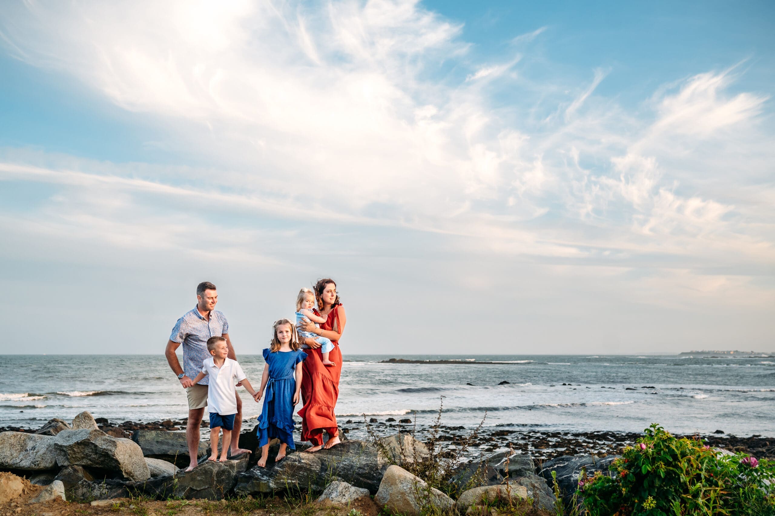 Family at their summer beach mini session in Hampton, NH