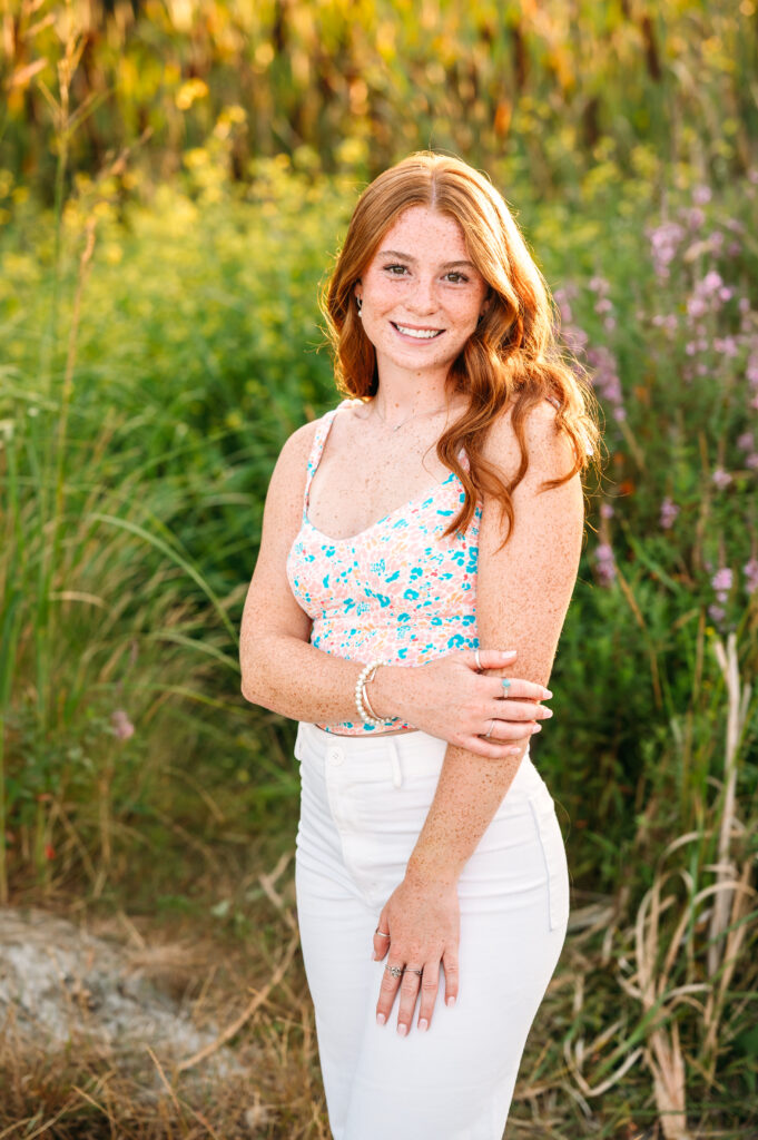 Winnacunnet High School Senior at beach senior session in New Castle, NH.