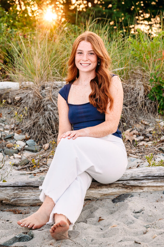 Winnacunnet High School Senior at beach senior session in New Castle, NH.